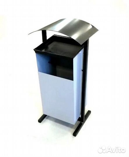 Урна прямоугольная усиленная с пепельницей серая А