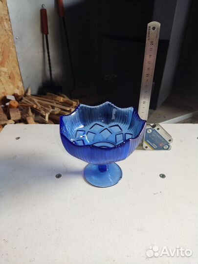 Салатник синее стекло