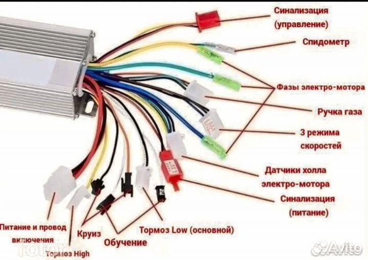 Контроллер электровелосипеда 36-48v 350w