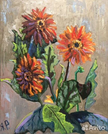 Картина маслом цветы