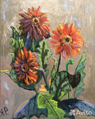 Картина маслом цветы
