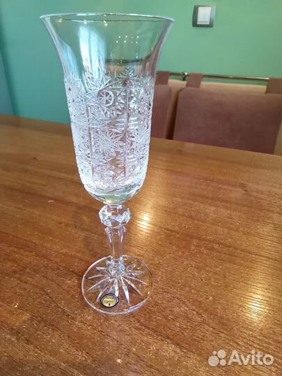 Хрустальный набор бокалов для шампанского Чехия