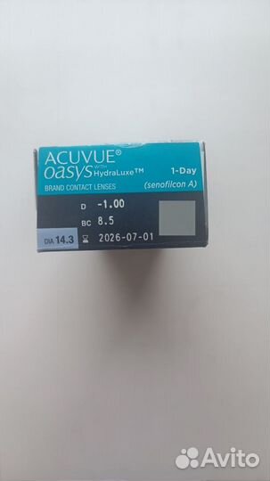 Линзы контактные Acuvue Oasys однодневные - 1,0