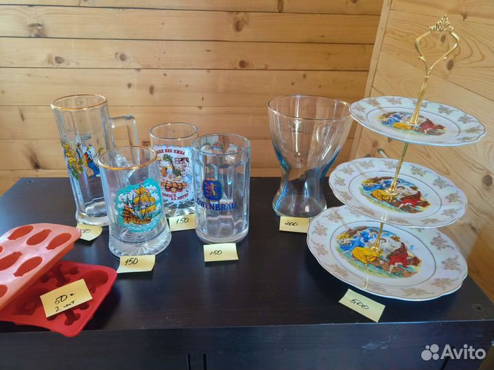 Кружки пивные,ваза, этажерка для фруктов