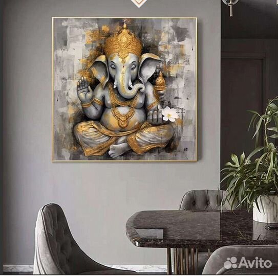 Современная картина маслом Ганеша