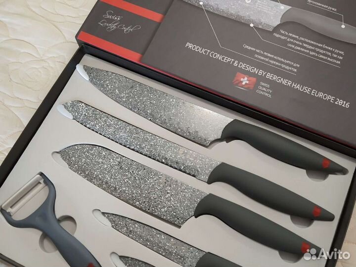 Кухонные ножи, металл, Мраморное покрытие