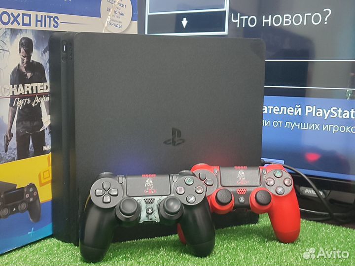 Sony PS 4 Slim 1Tb (2геймпада) + игры