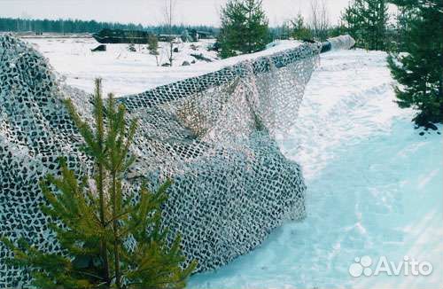 Сетка маскировочная белая военная мкт 2C 12x18 м