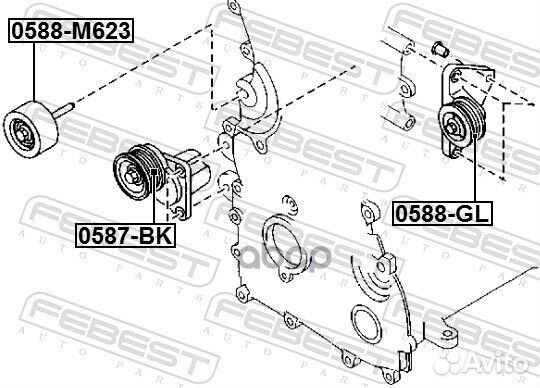 0587BK ролик натяжной ремня генератора Mazda 3