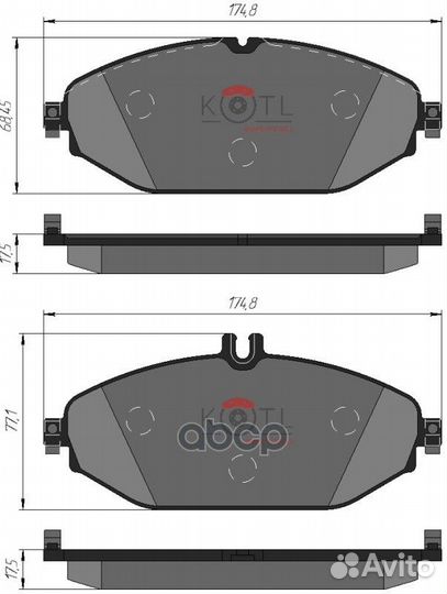 Колодки тормозные дисковые передние к-т 2097kt