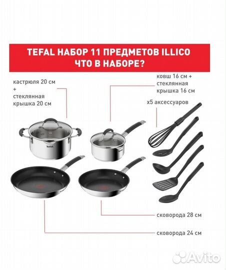 Набор посуды tefal