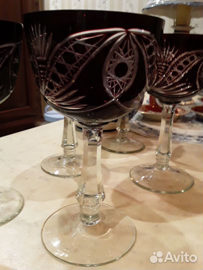 Фужеры цветной хрусталь