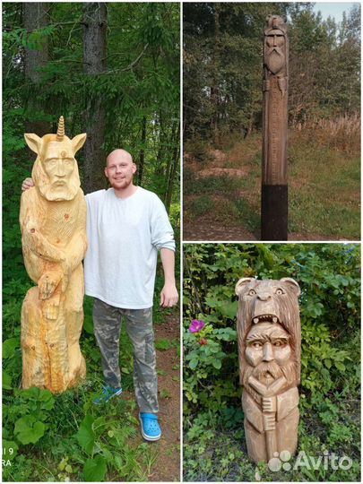 Фигуры садовые из дерева