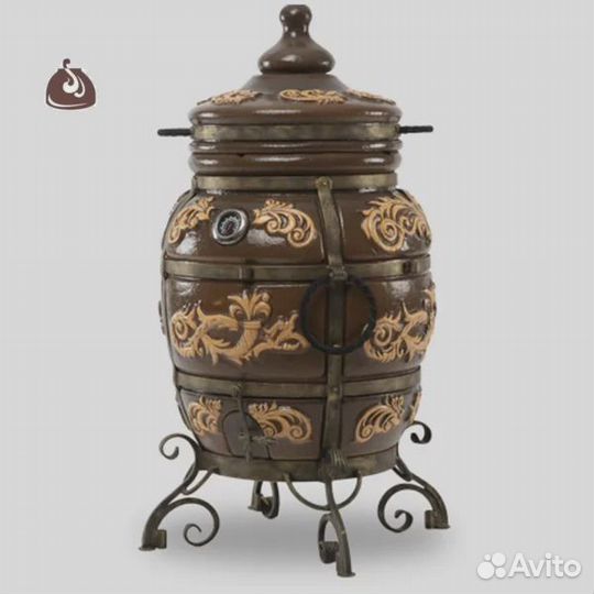 Тандыр «Персидский» — Черный+откид.кр+стол+колеса