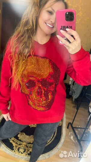 Кофта теплая с черепом