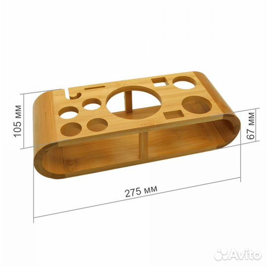 Набор бармена (подставка бамбук, шейкер Бостон 600