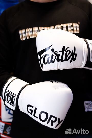 Боксерские перчатки Glory Fairtex bgvg White