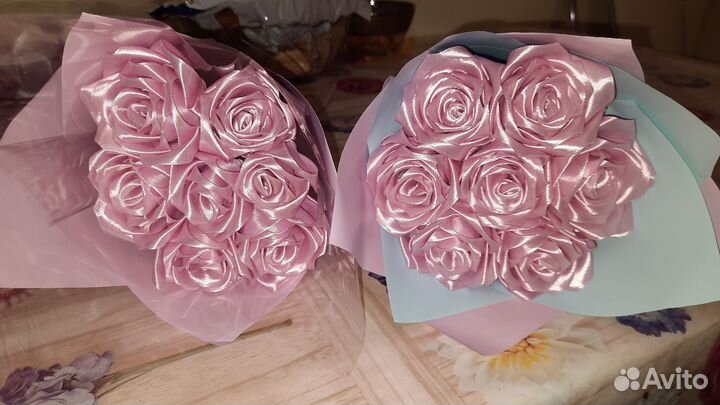 Букеты из атласных лент