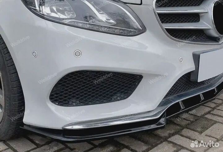 Сплиттер Mercedes W212 4D AMG черный глянец