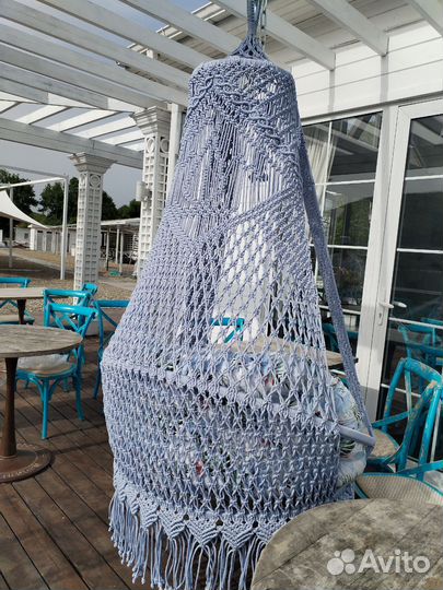 Подвесное кресло макраме ручной работы