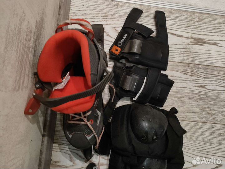 Ролики 32-35размер с комплектом защиты