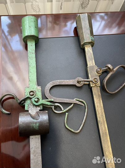 Весы антикварные старинные, бронза Безмен