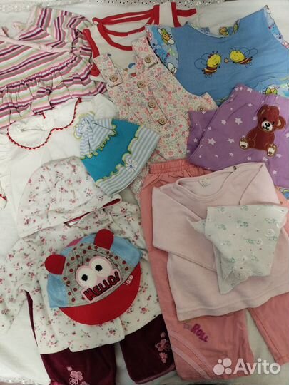 Одежда, вещи от 0 мес до года для девочки пакетом