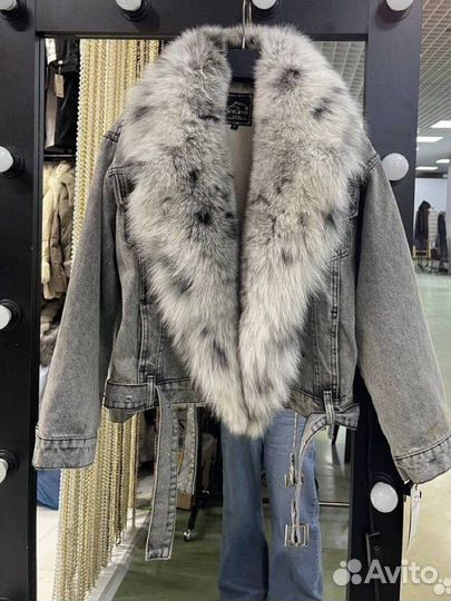 Джинсовая куртка с натуральным мехом