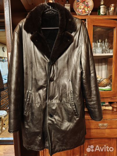 Мужская дублëнка кожаная