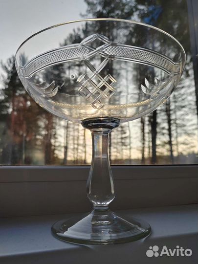 Ваза для фруктов стекло, старинная