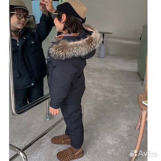 Детский костюм куртка+комбинезон зима новый