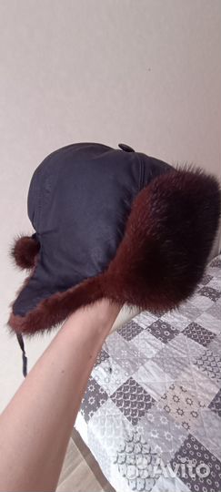 Шапка ушанка женская норка неформовка
