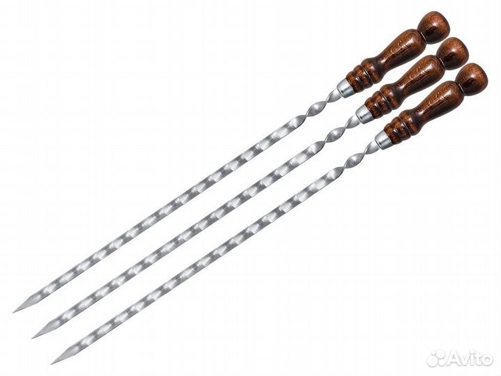 Шампур с деревянной ручкой 12*550*3 мм