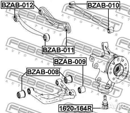 Febest bzab-012 Сайлентблок рычага MB EW212 08-13M