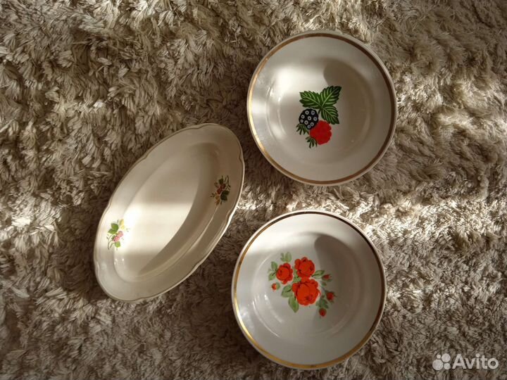 Тарелки лфз, блюдо врем СССР, чайник электрический