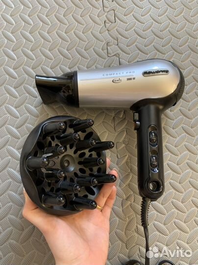Фен rowenta с диффузером compact pro ionic 2000w