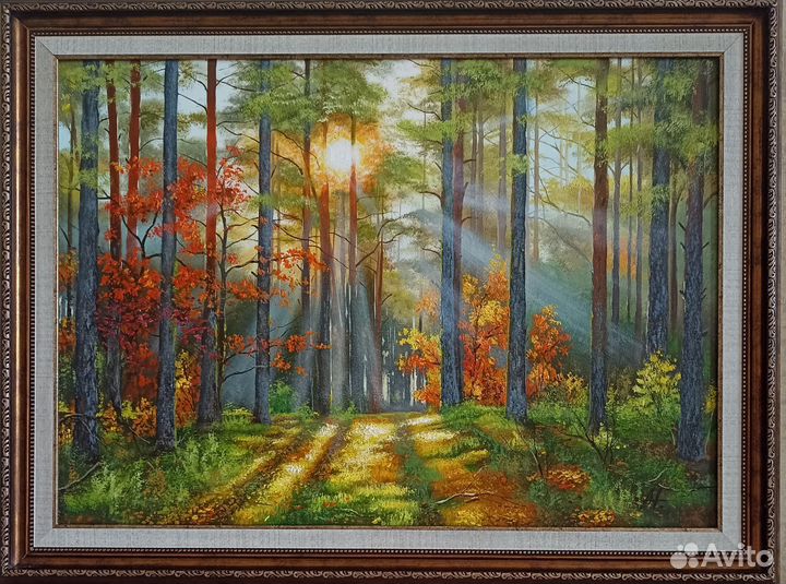 Картина маслом на холсте 50-70 осень пейзаж