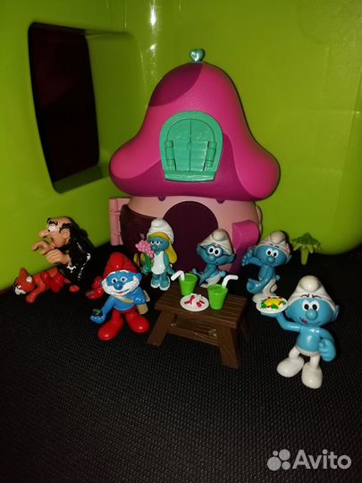 Смурфы и Домик Смурфетты с мебелью и аксессуарами