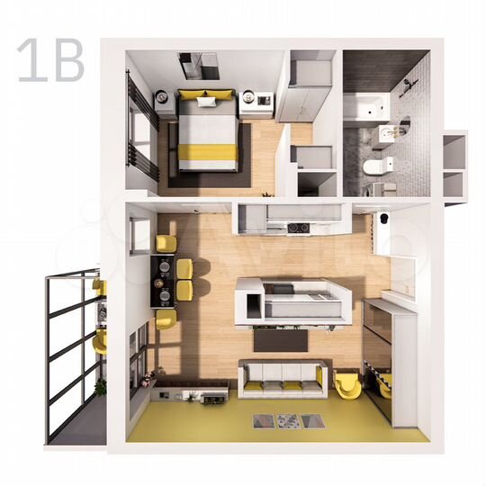 1-к. квартира, 51 м², 9/25 эт.