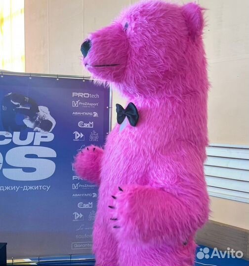 Ростовая кукла Костюм аниматора Розовый медведь