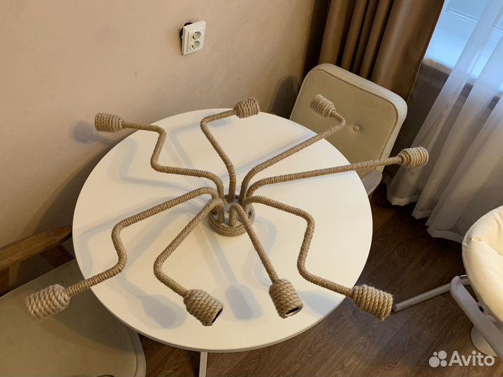 Люстра лофт джут потолочная