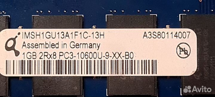 Оперативная память 2шт. по 1gb 2rx8 pc3-10600u