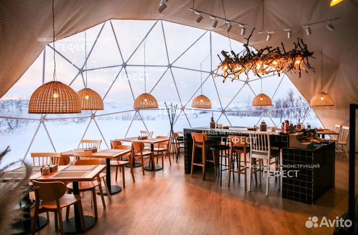 Глэмпинг, всесезонный шатер площадь 112м2