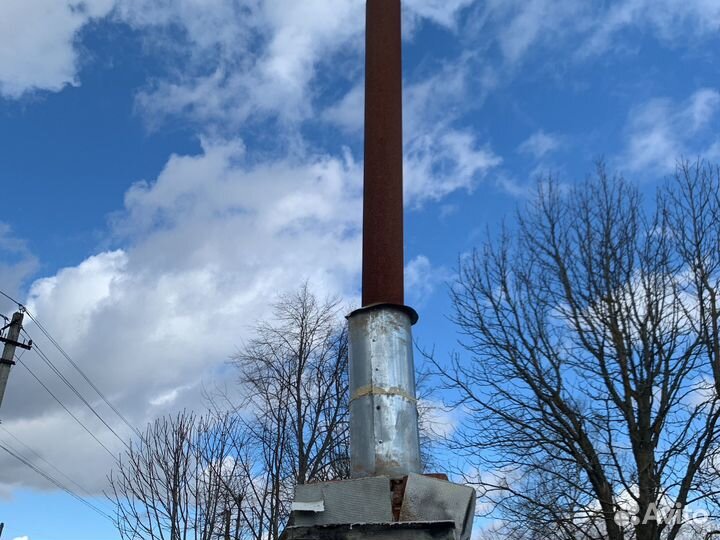 Печь для бани с трубой и баком для воды