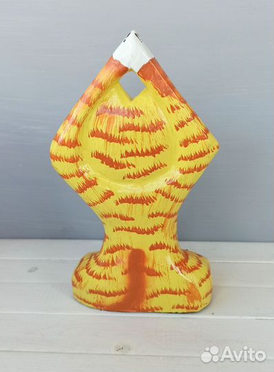 Кот деревянный, кот йог, фигурка сувенирная