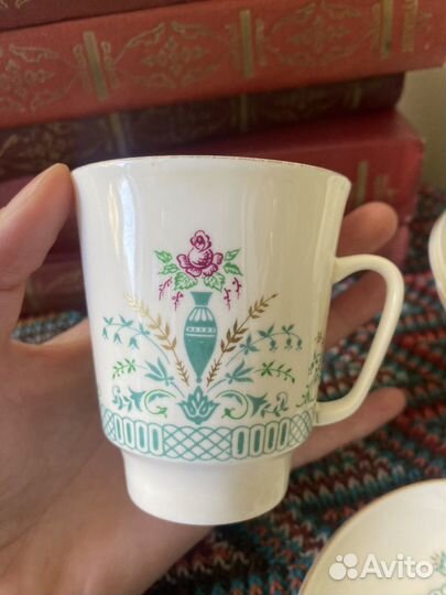 Кофейная пара лфз костяной фарфор, блюдца