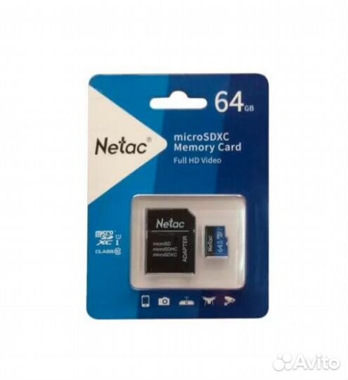 Карта памяти Netac P500 microsdxc 64GB (NT02P500ST