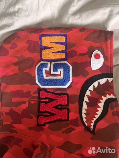 Зипка bape camo shark RED