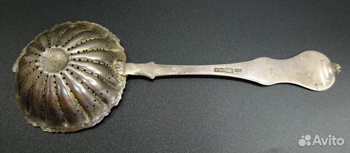 Ситечко компотная ложка серебро 84 пробы 19 век