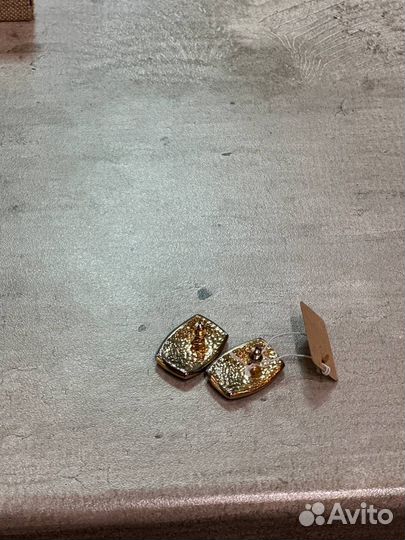 Винтажные серьги зеленая эмаль